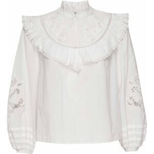 St. Roche Milky Clair Ruffle High Neck Peasant Top Size 2 Organic Cotton